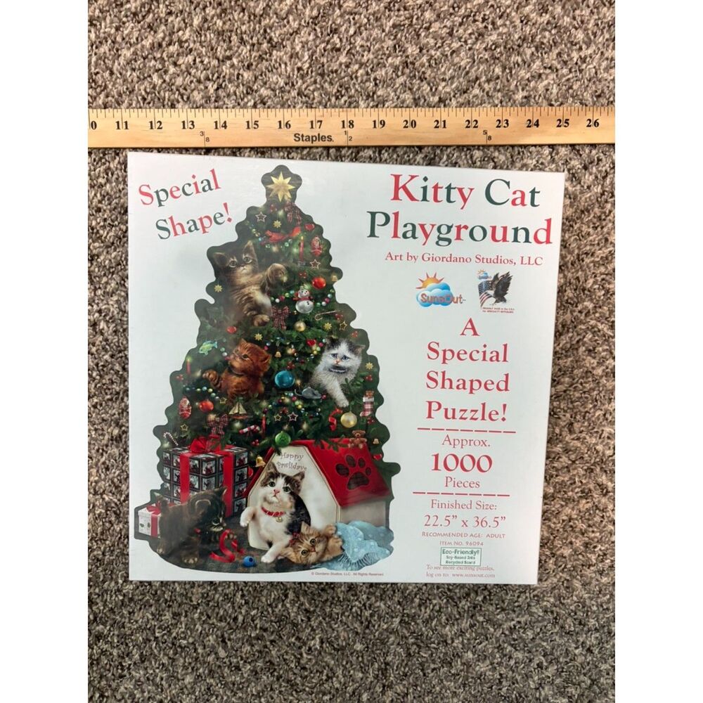 Sunsout Kitty cat Playground 1000 poc special shape puzzle